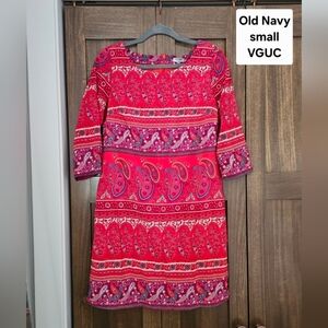 Old Navy Red Paisley Midi Dress